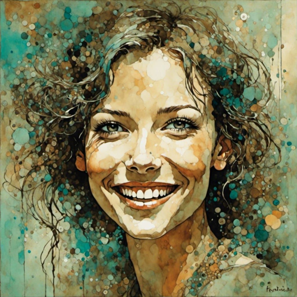 Portrait of Elspeth a happy smiling young woman....