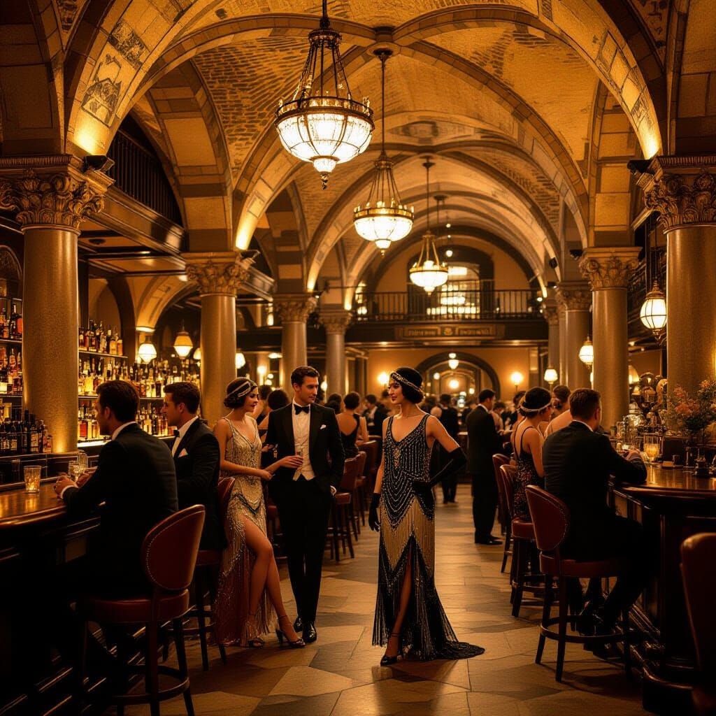 Description: 1920s Underground Royal European Bar

Step into an opulent underground bar inspired by ...  by @undefined