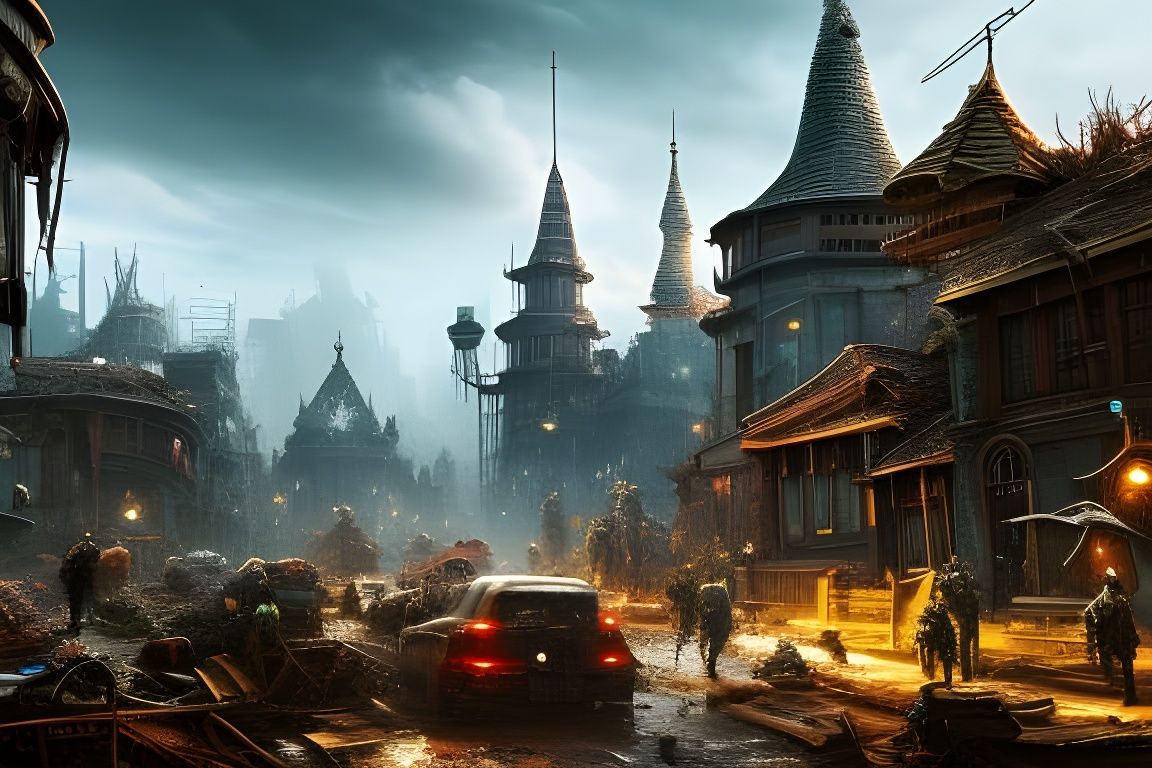 zombie apocalypse in steampunk city