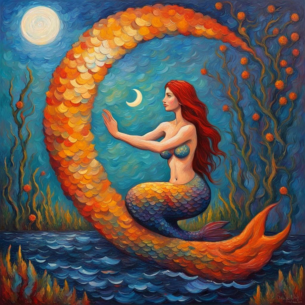 Mermaid and the moon