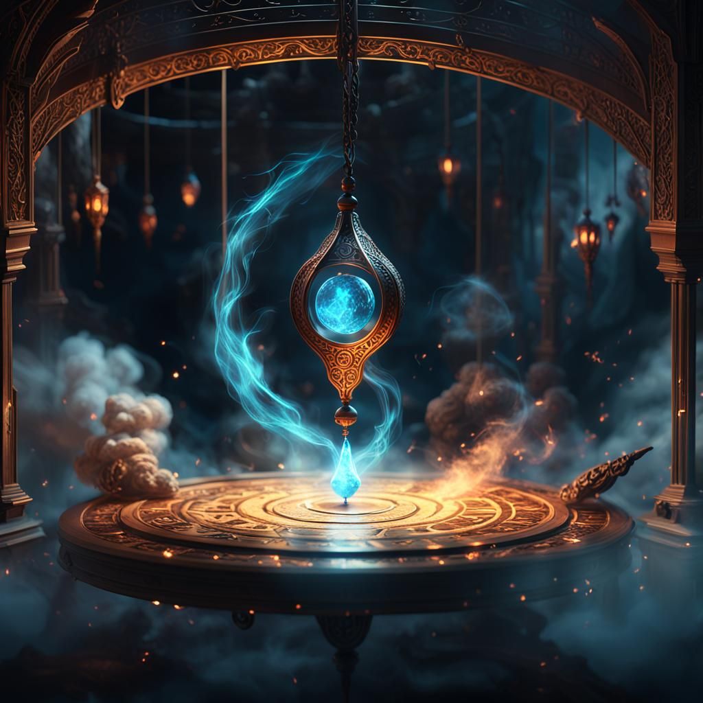 Glowing Mystical Pendulum in Fantasy Concept Art