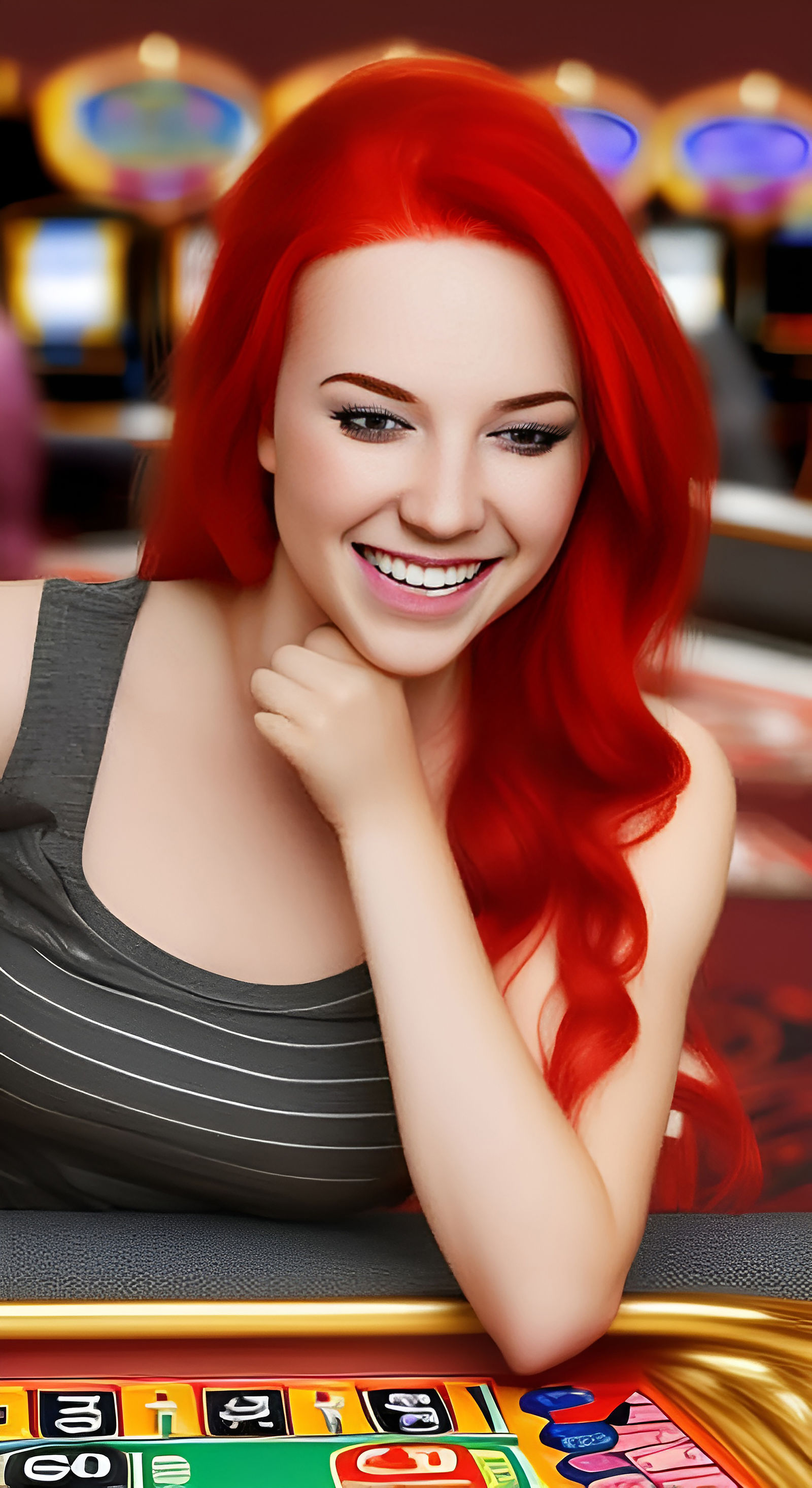 beautiful young woman in a casino, - AI Generated Artwork - NightCafe ...