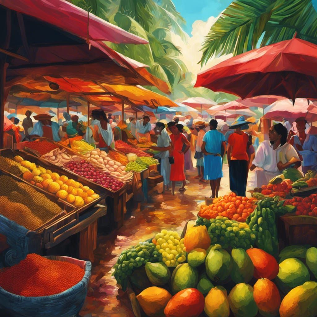 Tropical market - AI Generated Artwork - NightCafe Creator