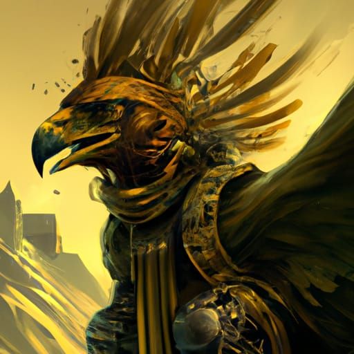 Golden Eagle, Robotics, dark sky, warrior, fantasy, war background - AI  Generated Artwork - NightCafe Creator