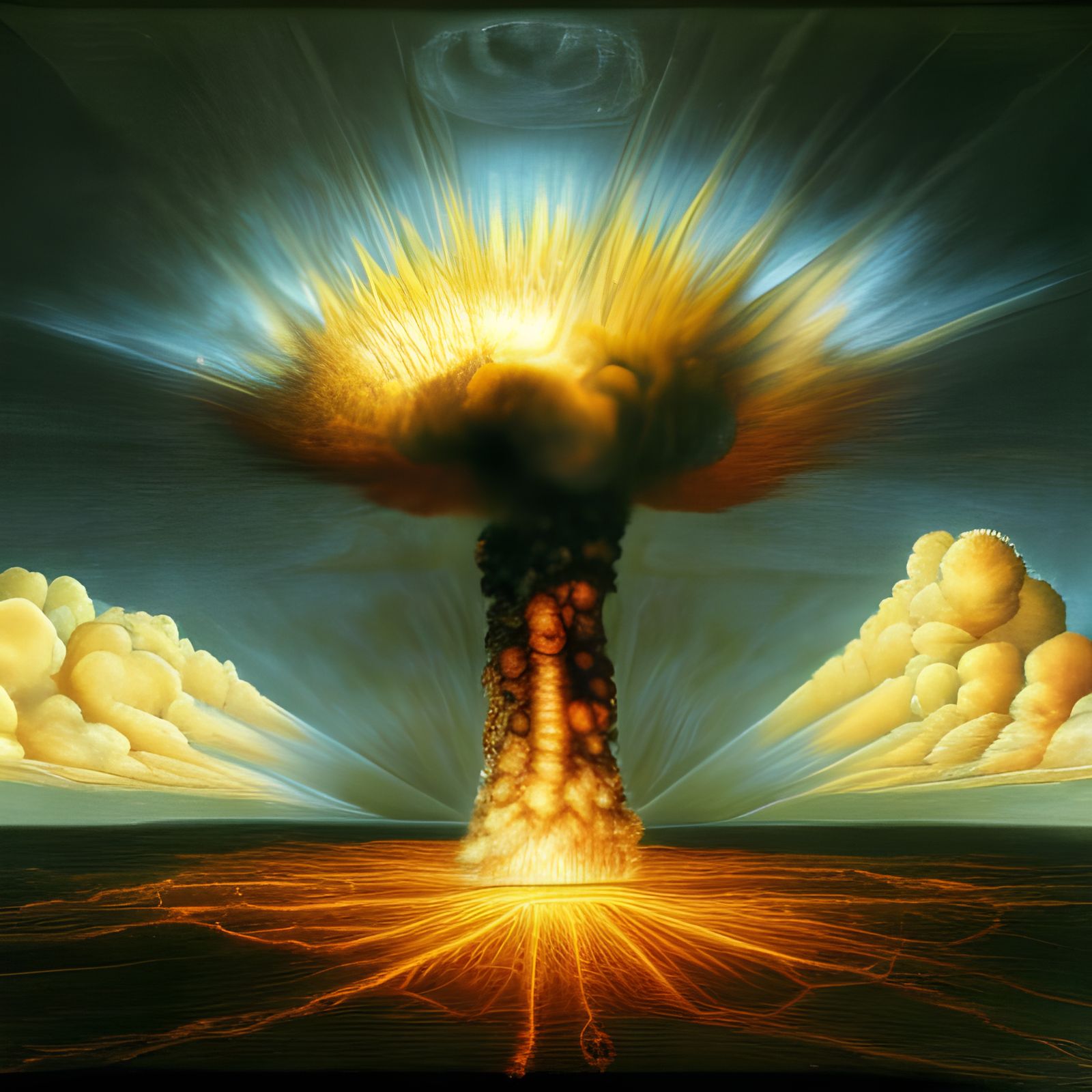 Nuclear explosion, by Hieronymus Bosch, Sergey Tyukanov, Rem...