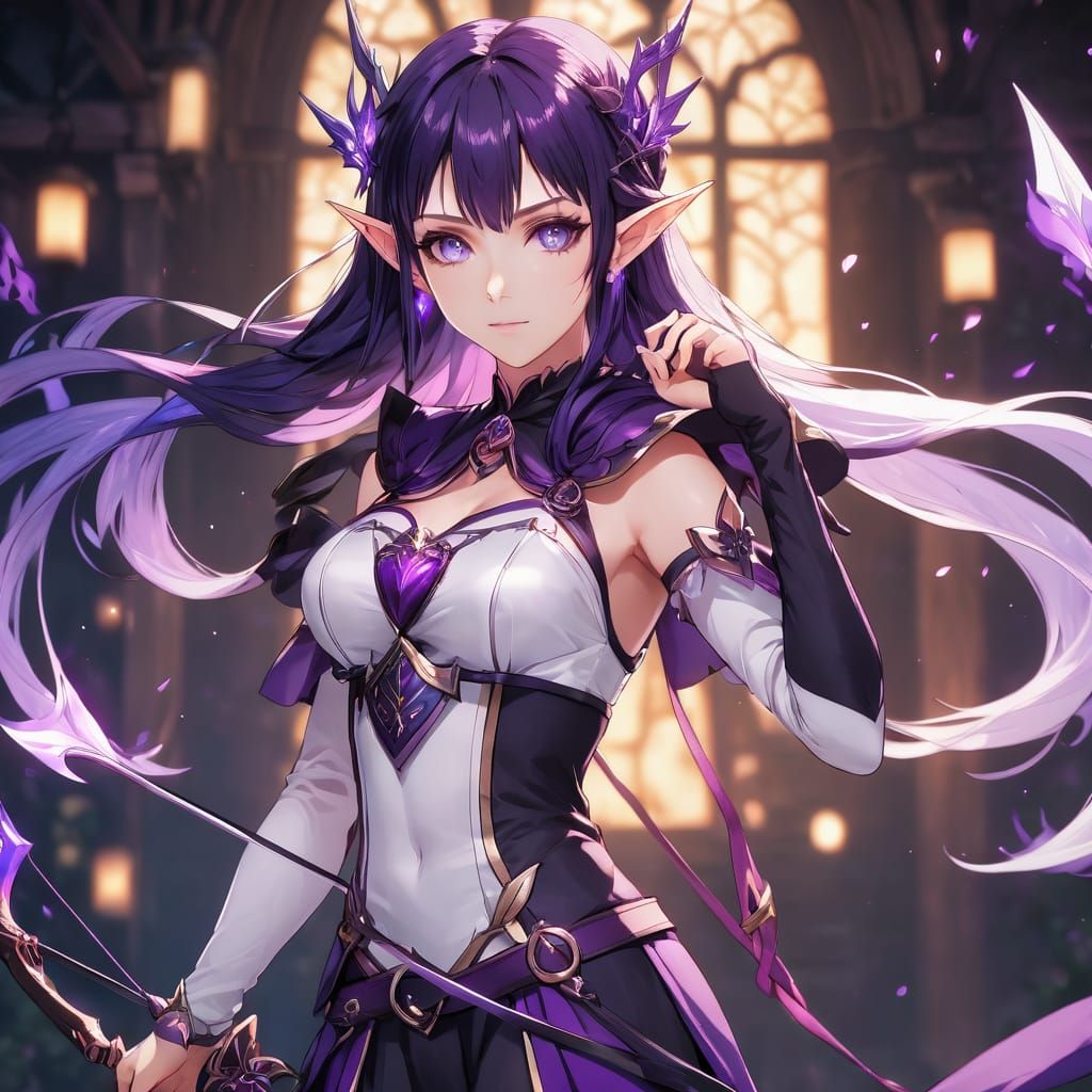 Anwynn the black purple elf