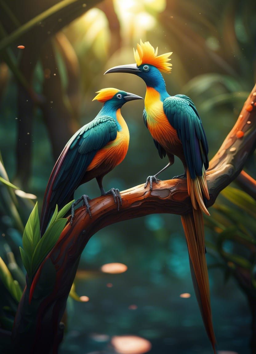 birds of paradise / Cendrawasih - AI Generated Artwork - NightCafe