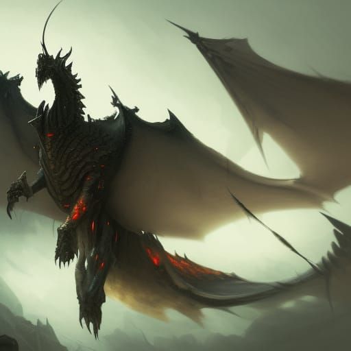 wyvern that has bone Armor Yello eyes - AI Generated Artwork ...