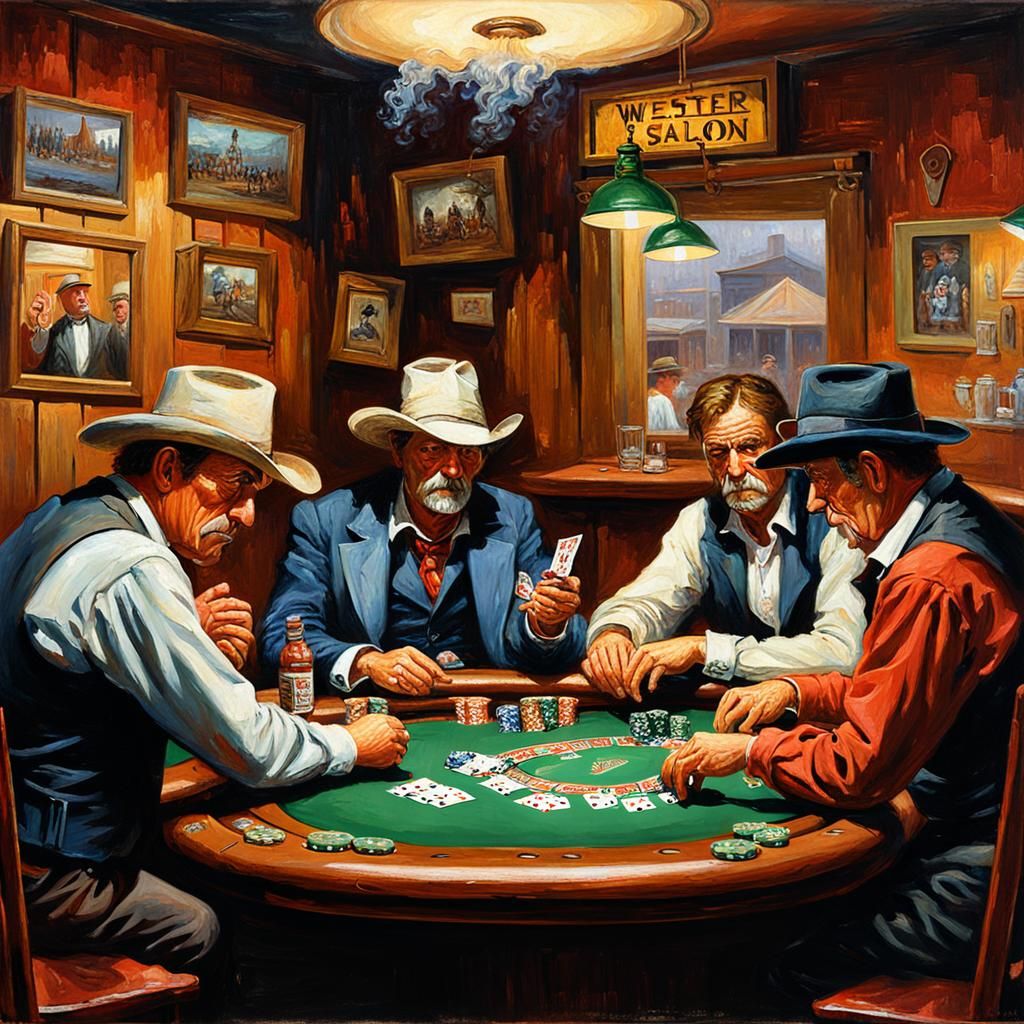 Poker Cowboys - Ai Generated Artwork - Nightcafe Creator