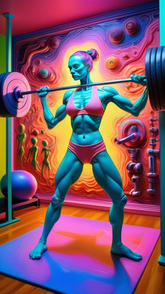 Neon-Lit Workout in 3000