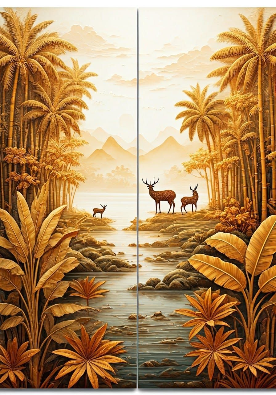 Diptych Botanical Landscape   by @5ibah