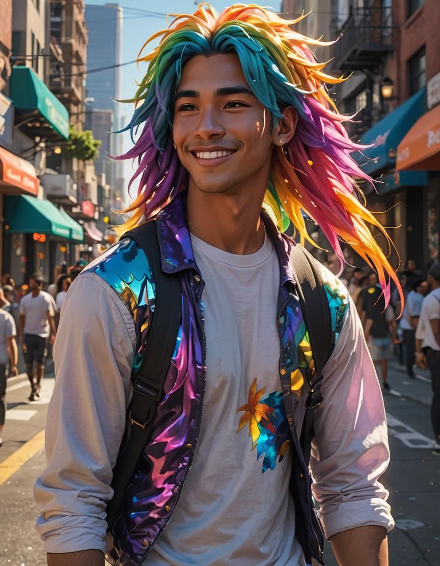 Rainbow Hair 241007A
