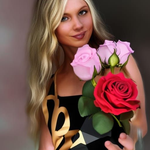A Pretty Flower for a Pretty Lady? AI Generated Artwork NightCafe