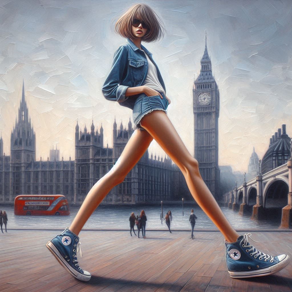 Painting Cute girl from London