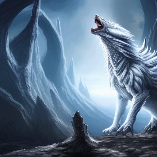 White wolfdragon - AI Generated Artwork - NightCafe Creator