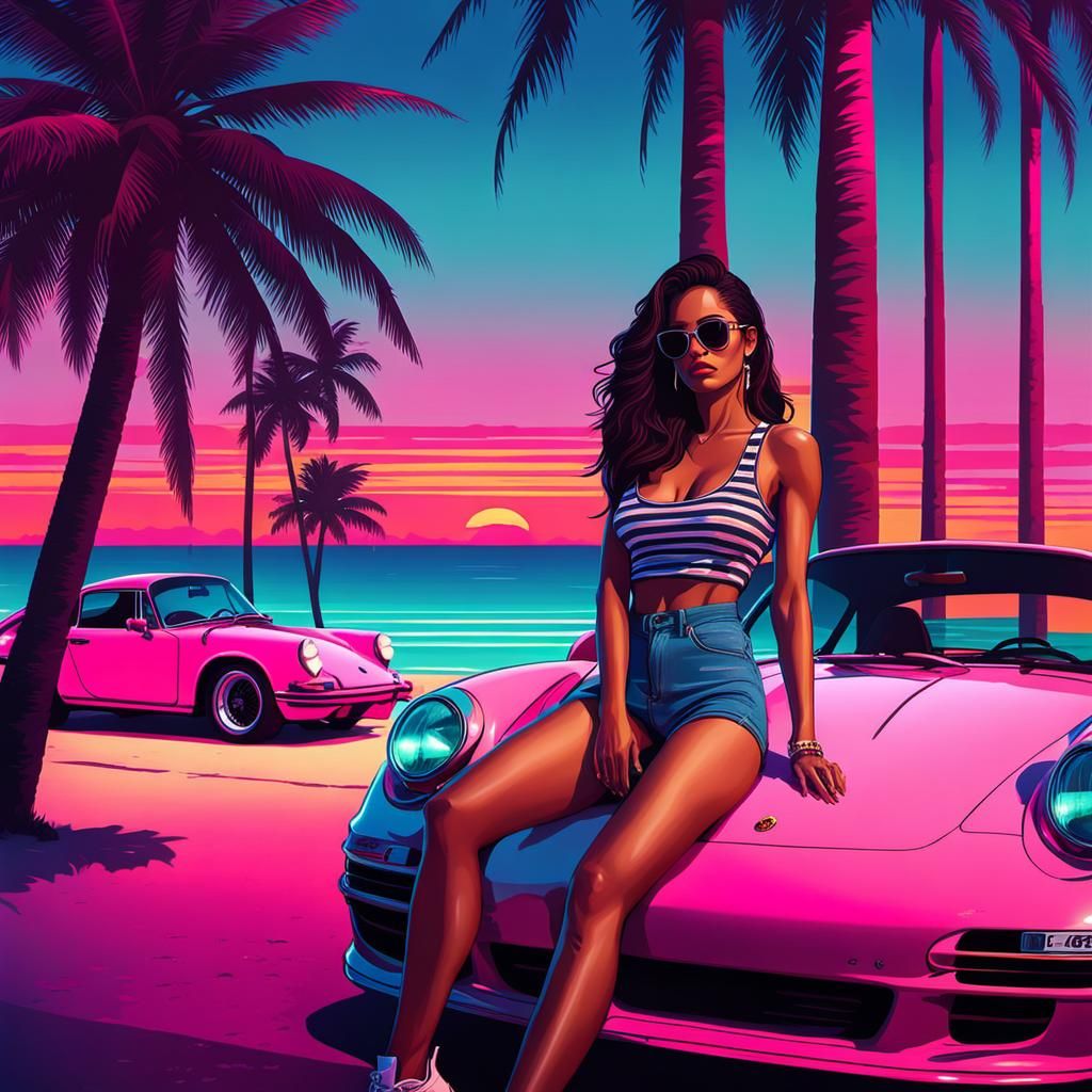 Vaporwave california sunset  by @Jorge Camadini Yacobi