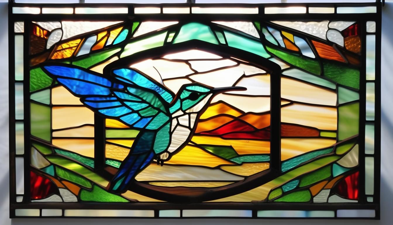 stained glass window ~ hummingbird-Sunbird