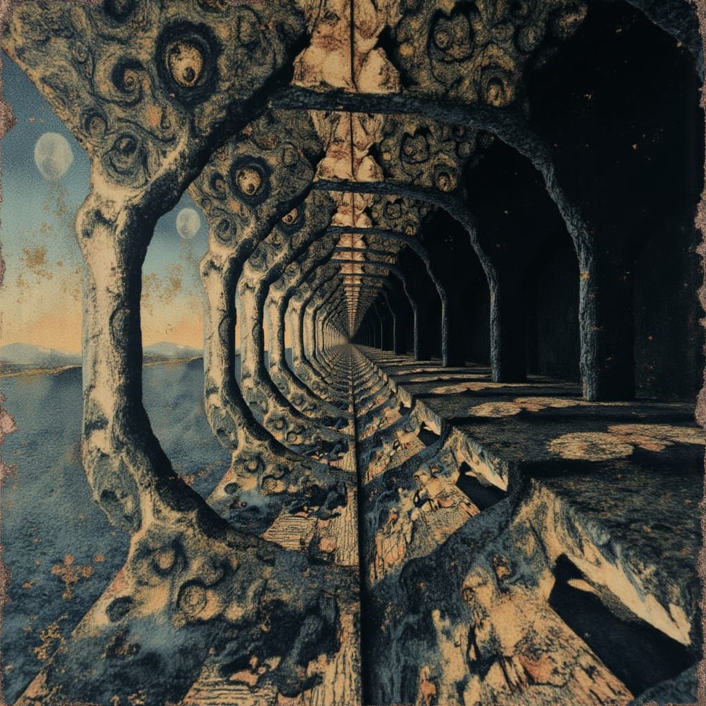 <lora:MJ Style:1.0> ((autostereogram generation :: hypnotic recursive tessellations ➡️⬅️ repeated SPACE A P A R T :: ASCII glitch❌collage ::...