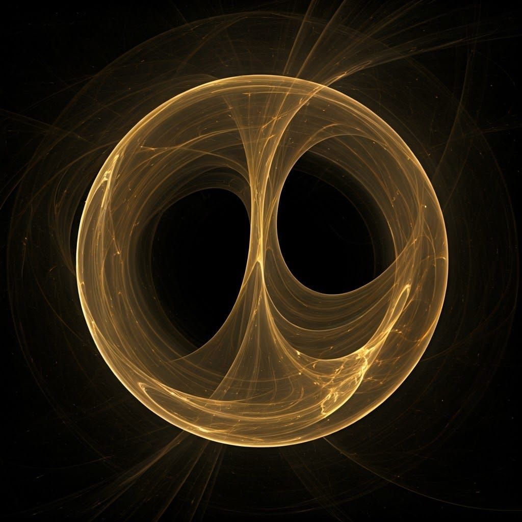 Golden Star Falls Into Black Hole: Monochrome Photo