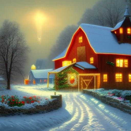 Christmas on the Farm - AI Generated Artwork - NightCafe Creator