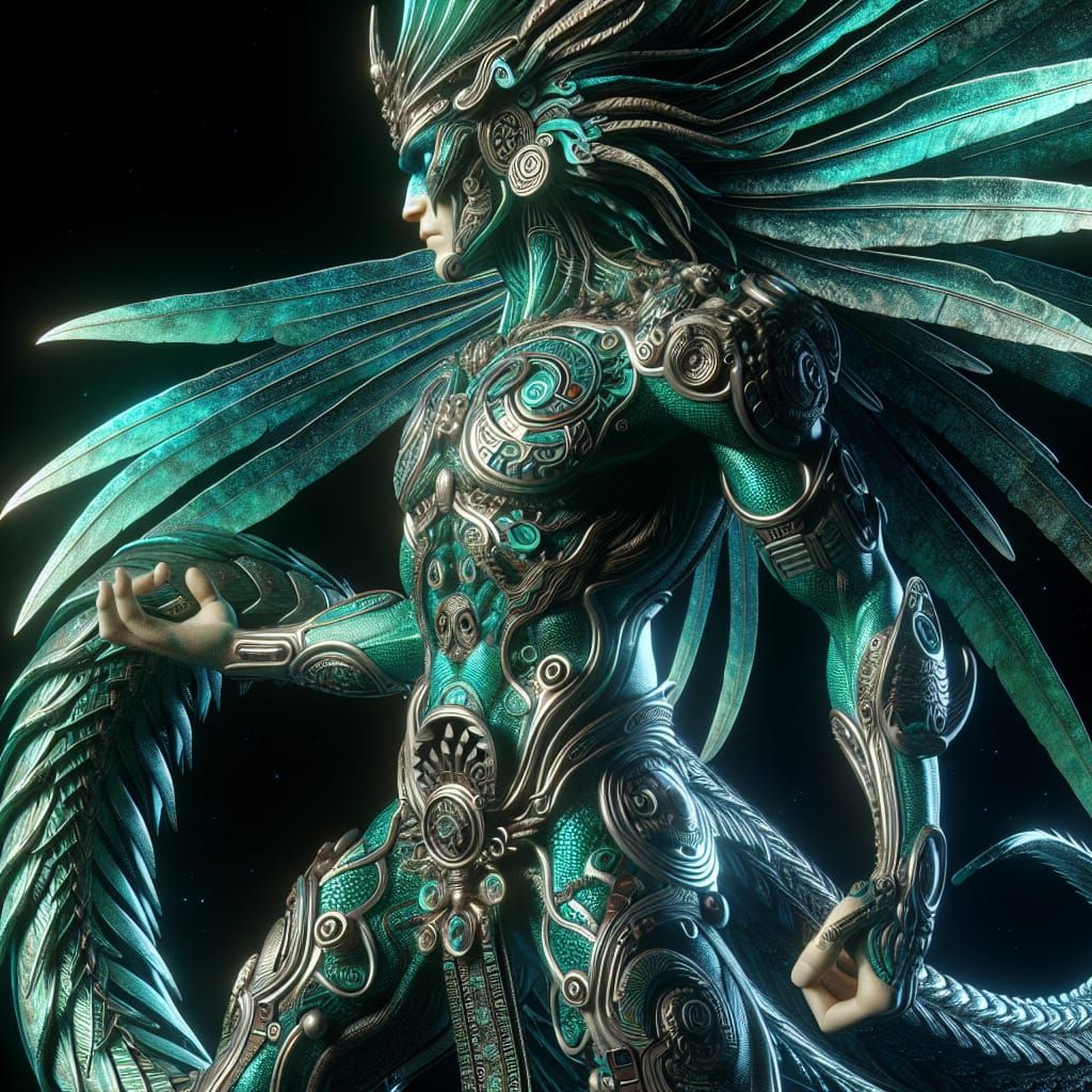 Quetzalcoatl, the revered Aztec God  by @Argent