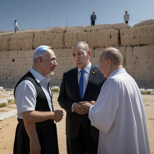 Netanyahu, Putin, Erdogan, and Deri at Wailing Wall