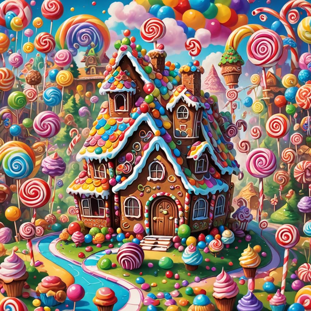 Candyland House - AI Generated Artwork - NightCafe Creator