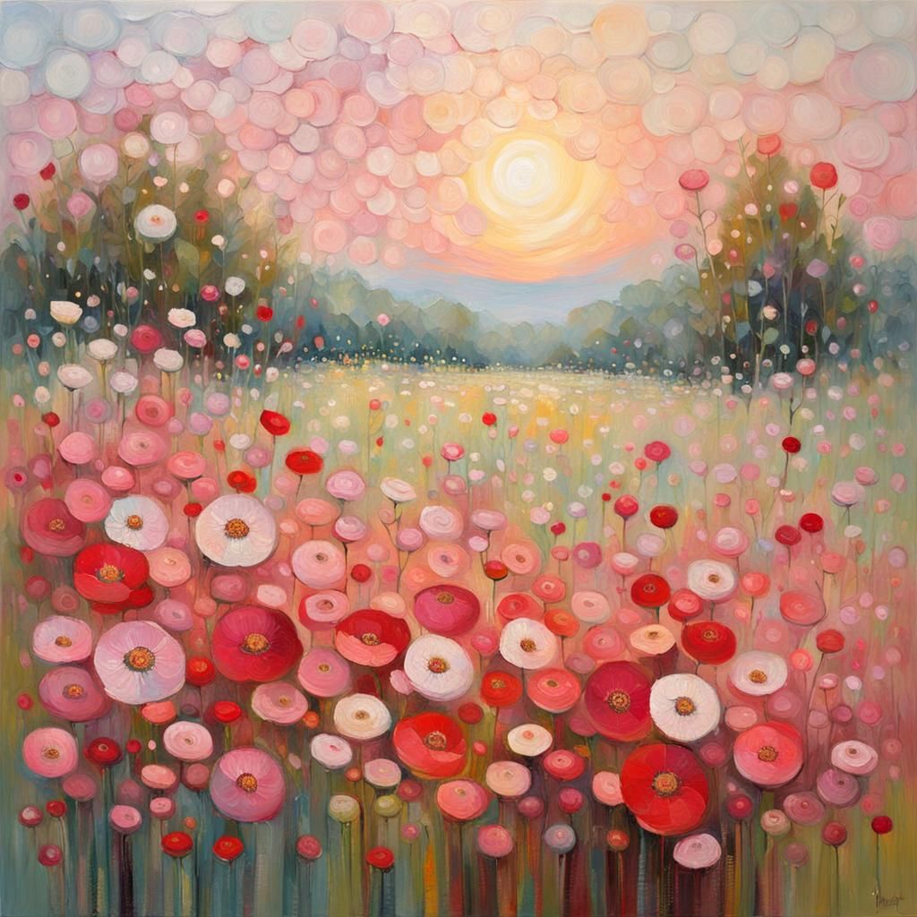 flowers in the soft light of an evening sunset