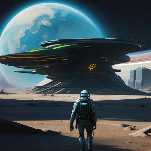 Retro future art, planetary