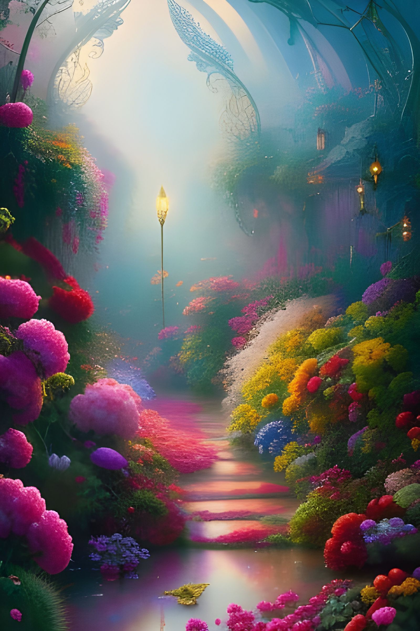 Flower road - AI Generated Artwork - NightCafe Creator