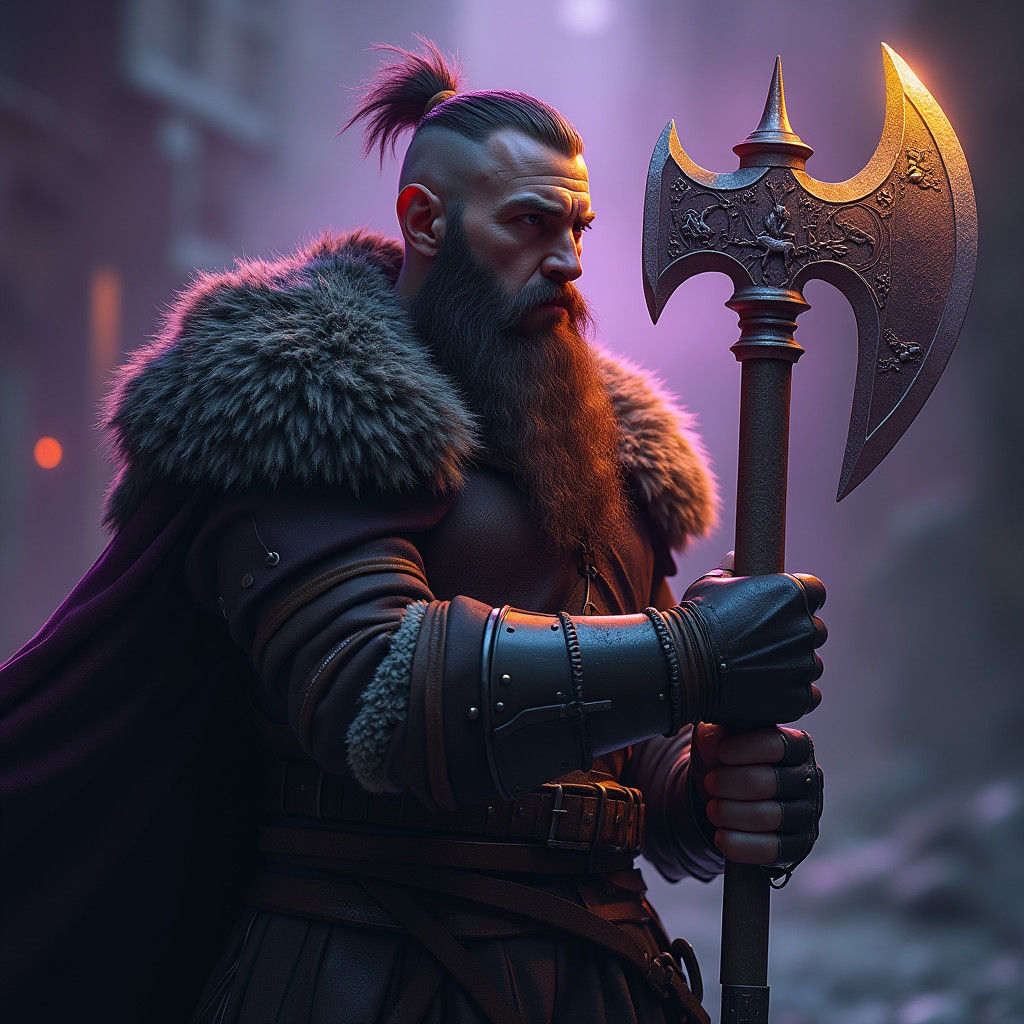 A male Viking with battle ax