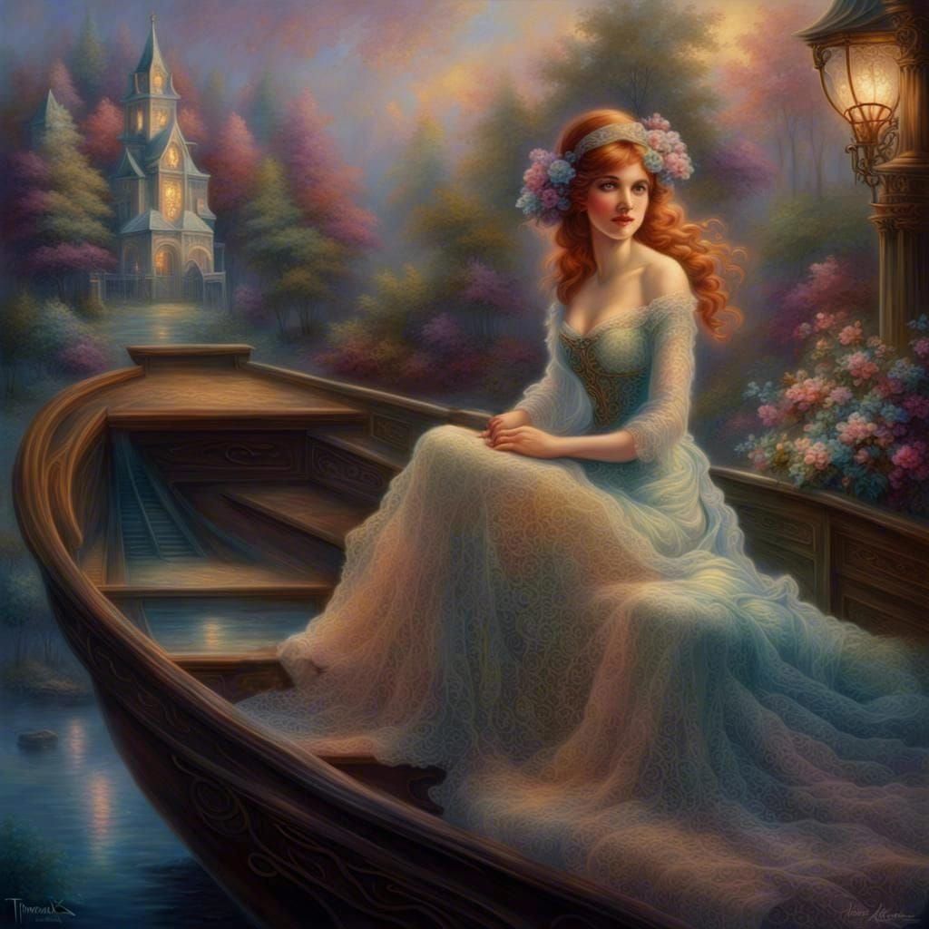 Woman in Boat - AI Generated Artwork - NightCafe Creator