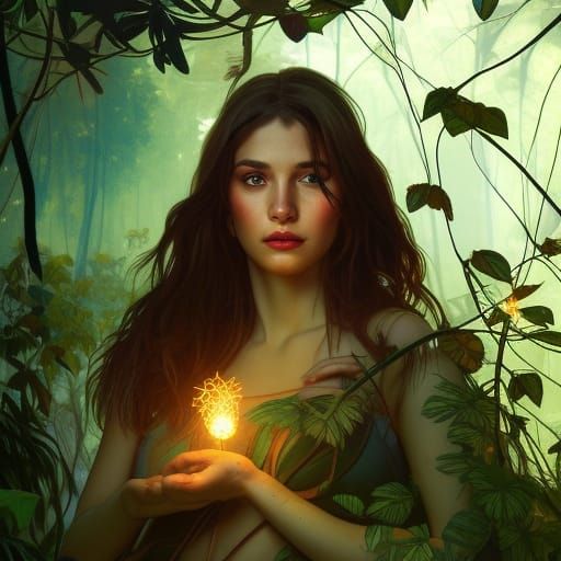 Girl holding the flower of Life