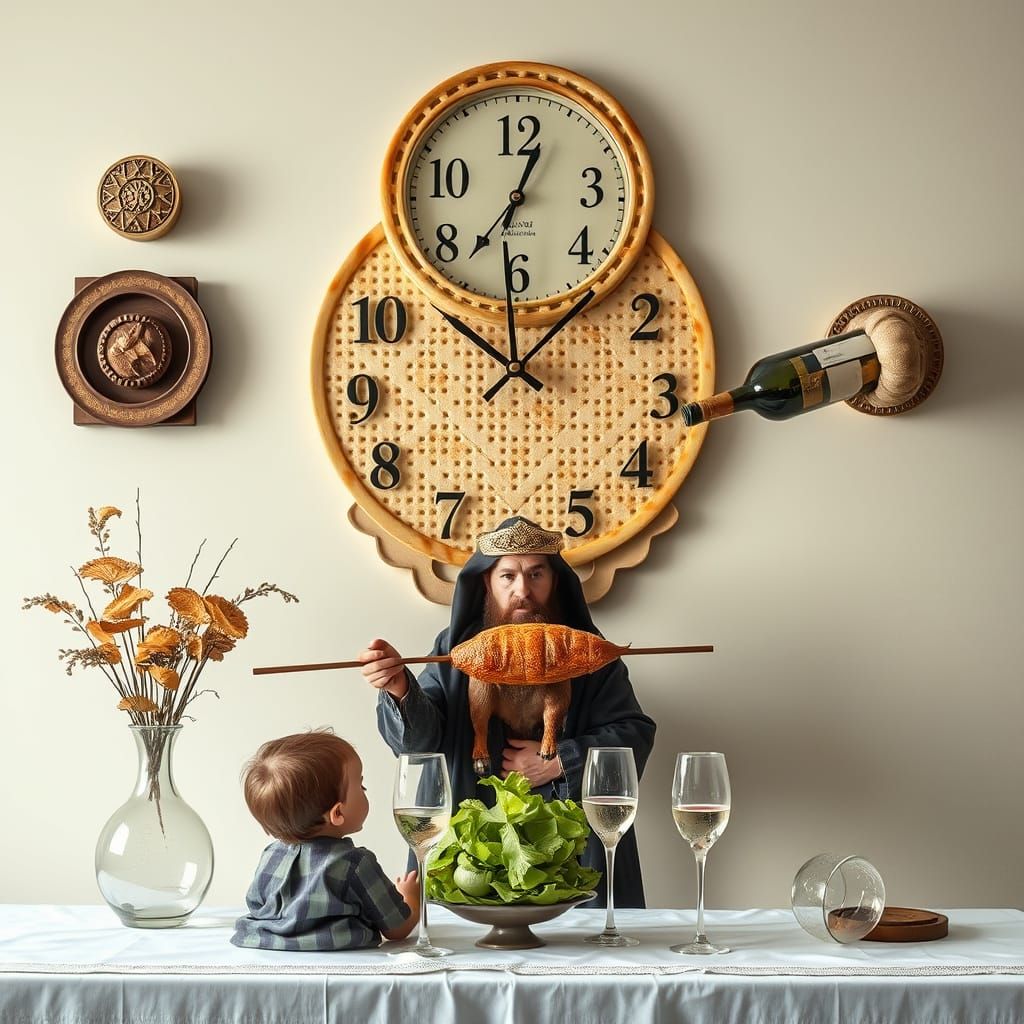 Surreal Passover Celebration in Vibrant Color