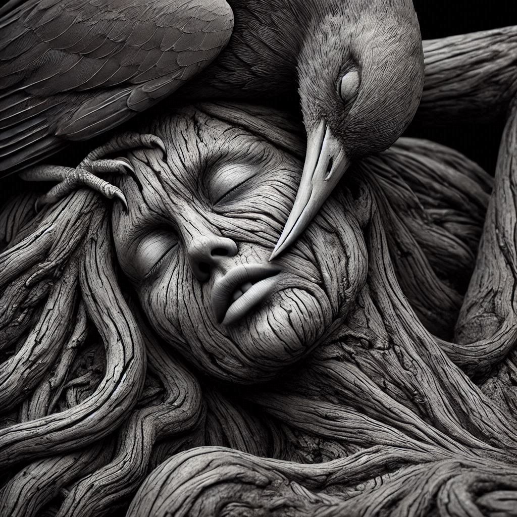 Tree women and birds