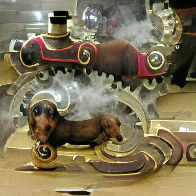 clockwork steam dachshund
