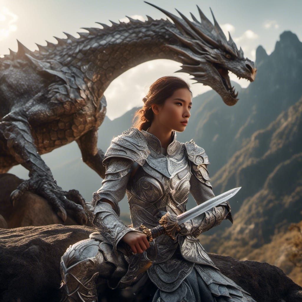 <lora:Kyoot:1.0> A warrior woman in silver armor