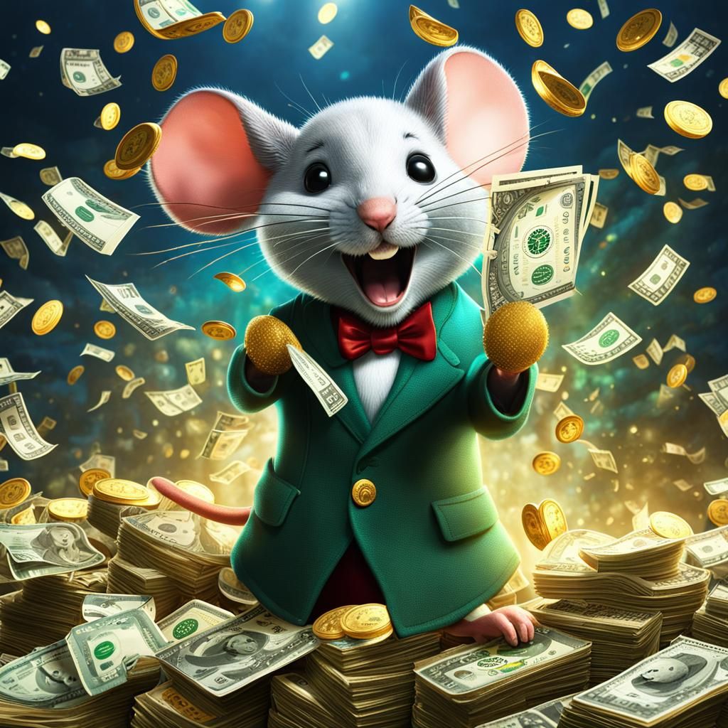 Ecstatic mouse has won the lottery