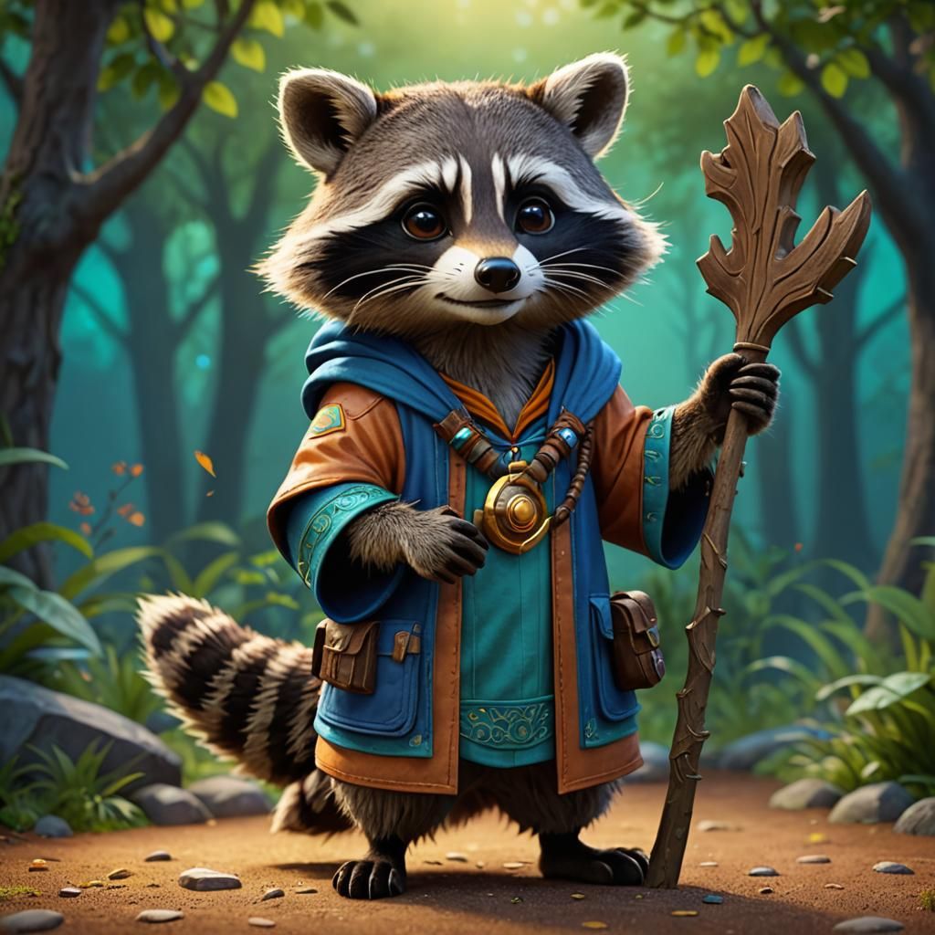 Raccoon Druid - AI Generated Artwork - NightCafe Creator