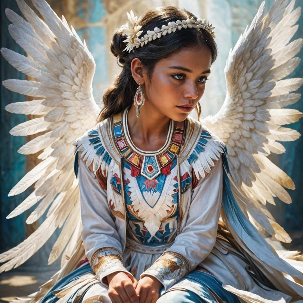 An inca girl angel.  by @Juancar