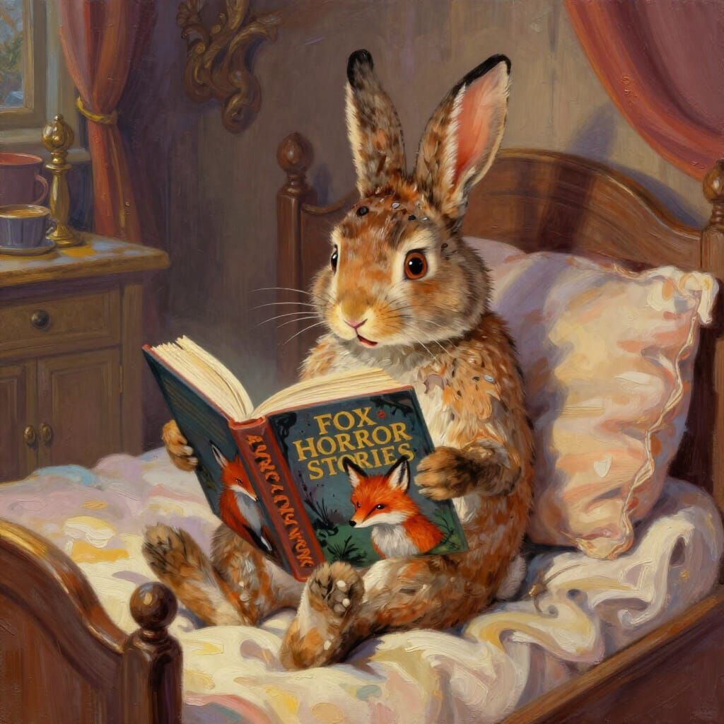 Scary stories for Rabbits  by @PWC Digital Art