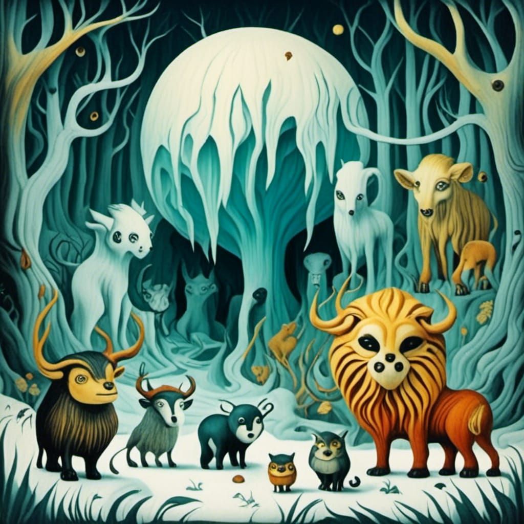 <lora:Woodcut Whimsy:1.0> The Ice Age 