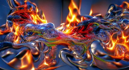 Twisted Flame of Cruelty 8k resolution HDR holographic hyper...
