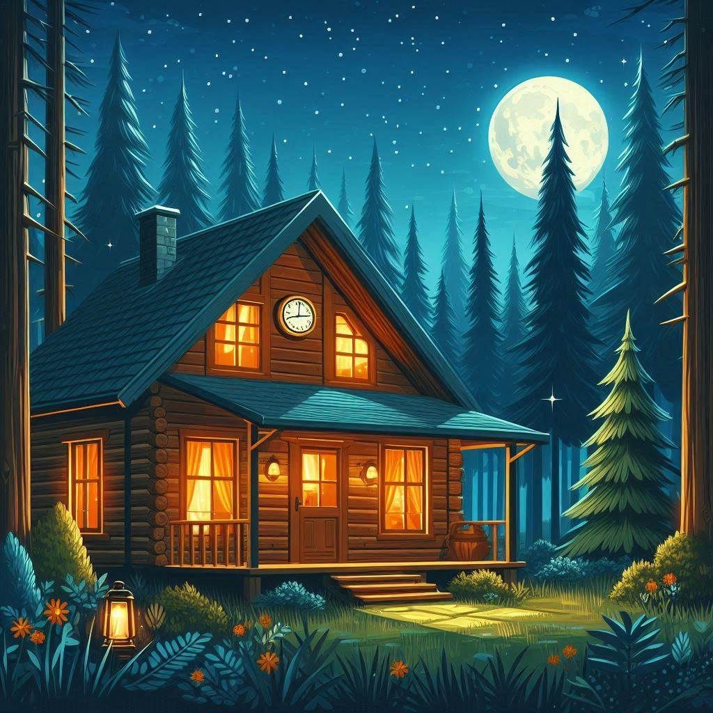 🌲💙🕰️🌕🧡🏡