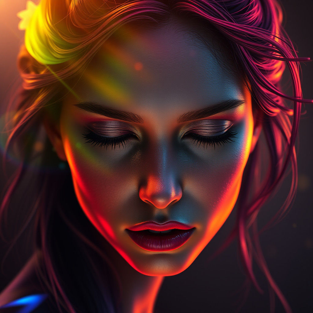 Emotional Portrait in Art Nouveau Style