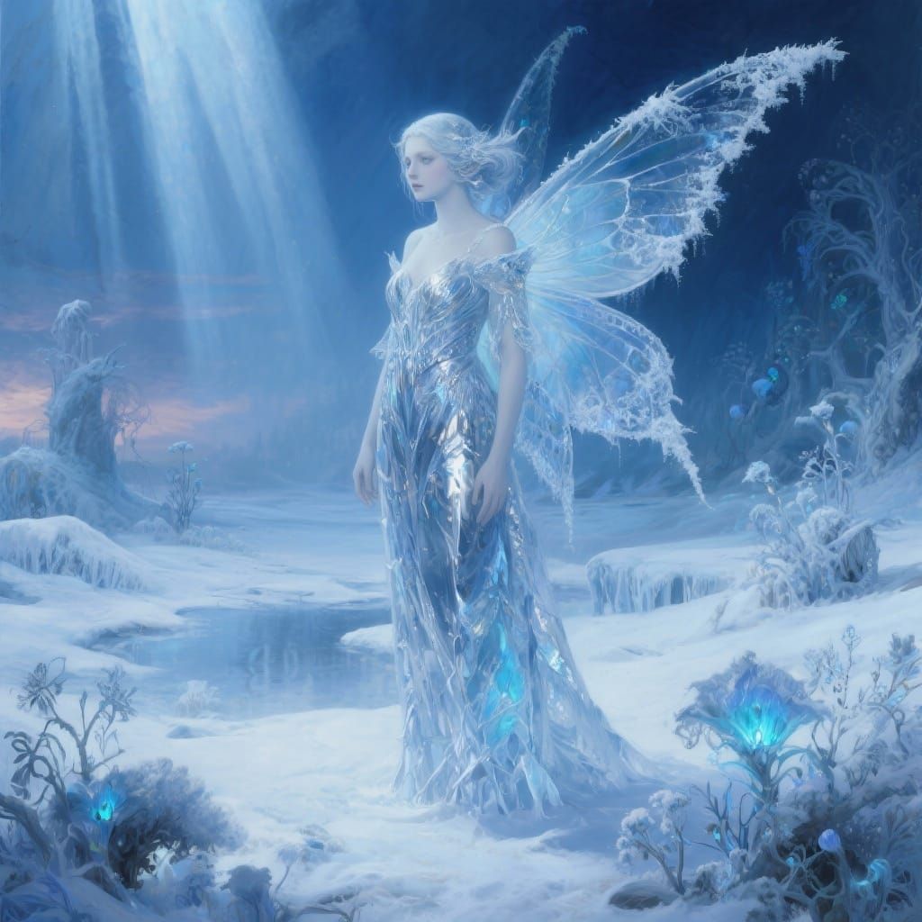 Winter Fairy Surrealist Fantasy Art Dramatic Lighting