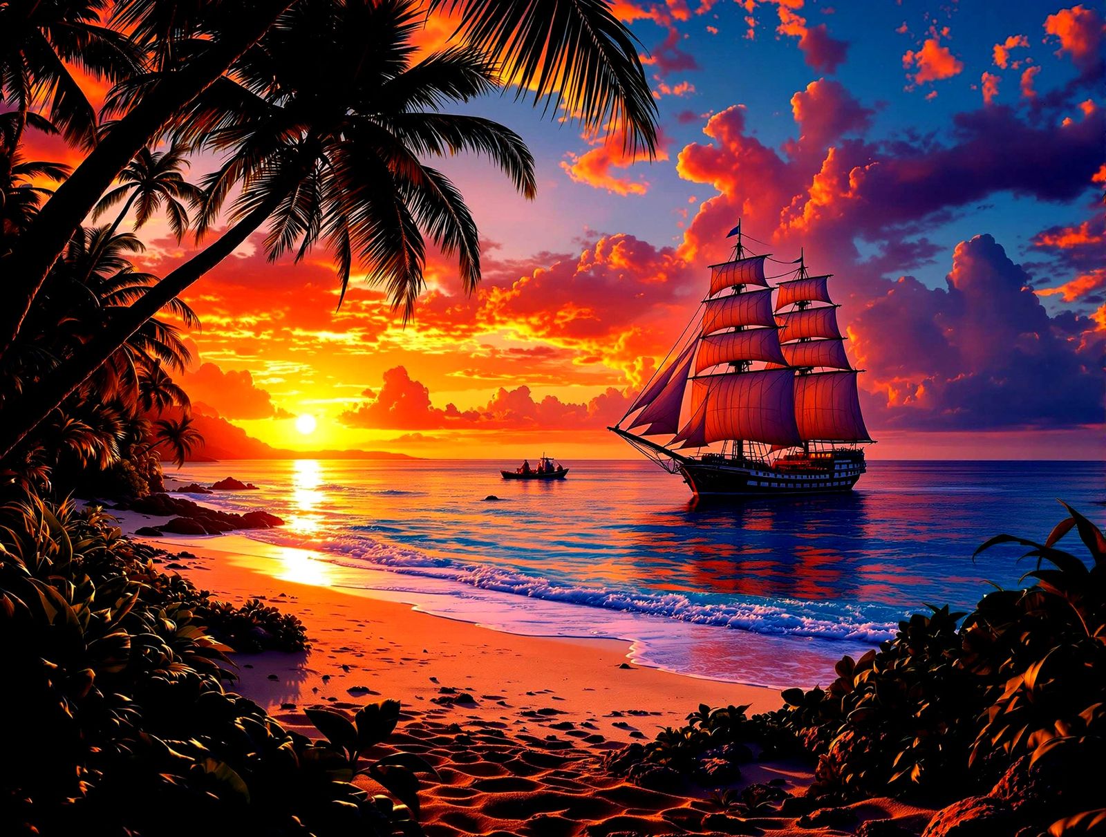 Sunset Sail  by @mathy_art_girl_305
