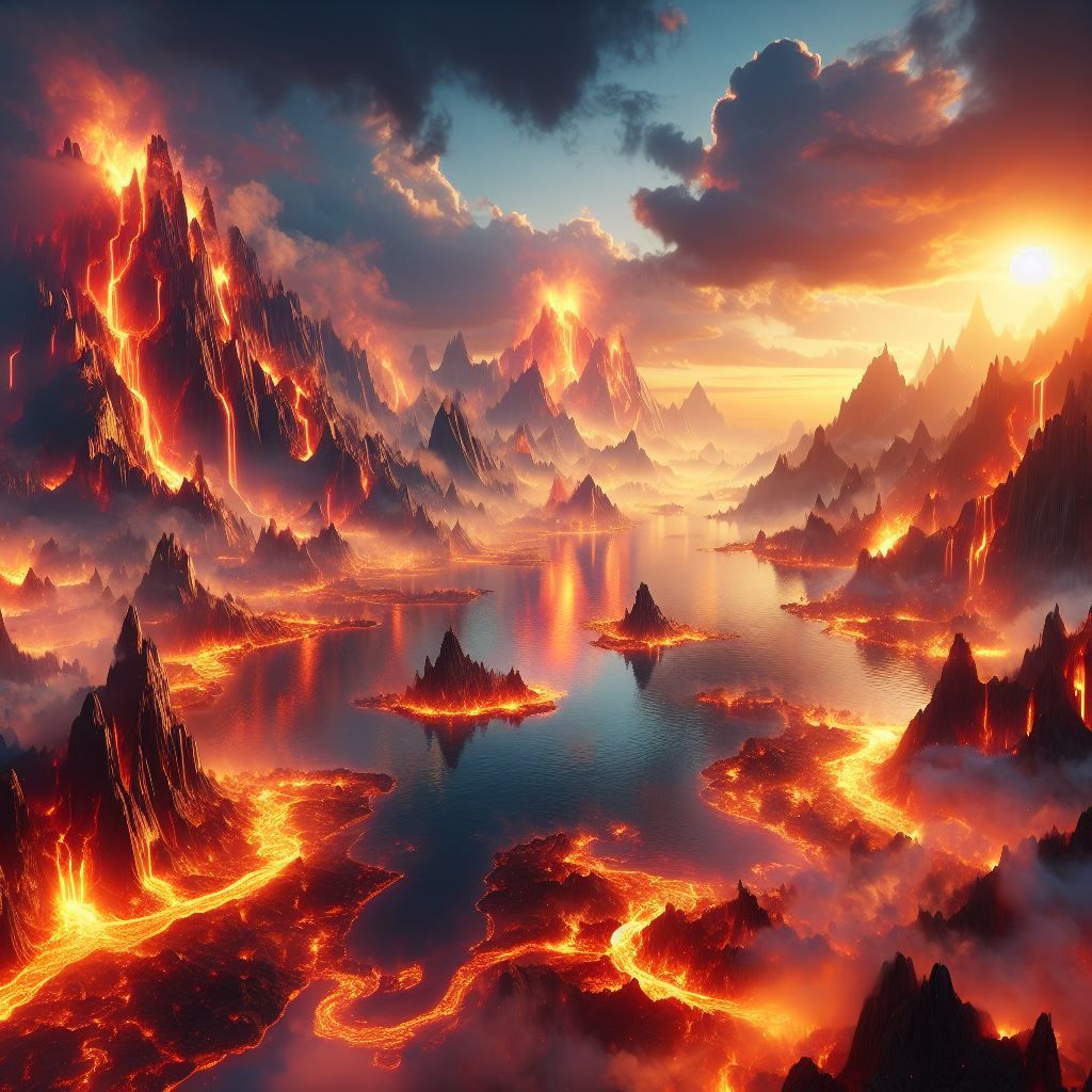 D3 Land of Fire AI Generated Artwork NightCafe Creator