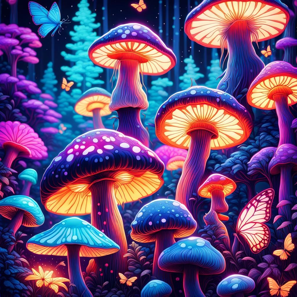 Mushroom Forest. - Ai Generated Artwork - Nightcafe Creator