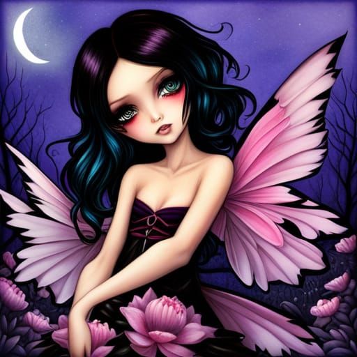 Goth Fairy # 4 - AI Generated Artwork - NightCafe Creator